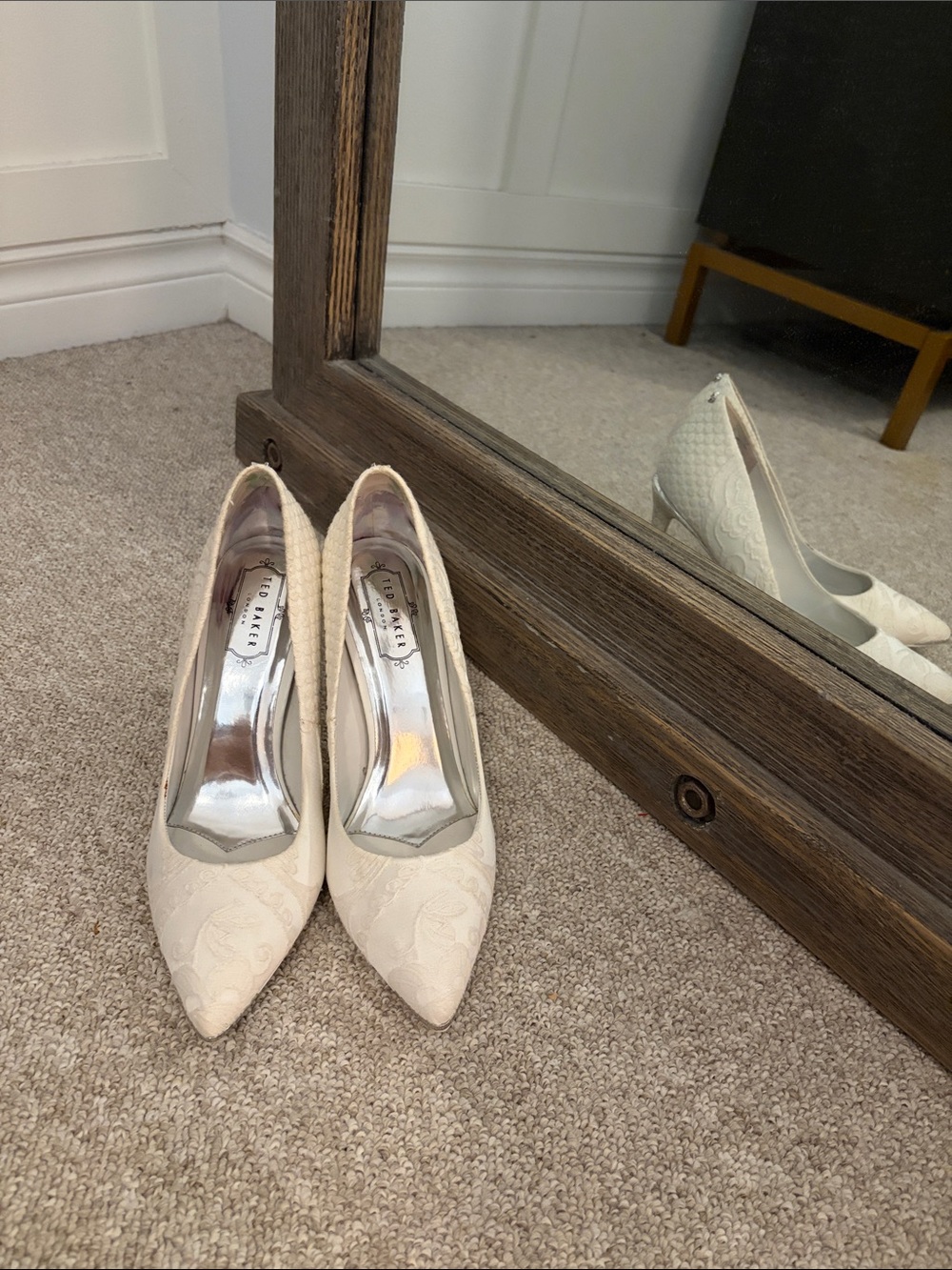 Ted Baker White Pointed-Toe Pumps